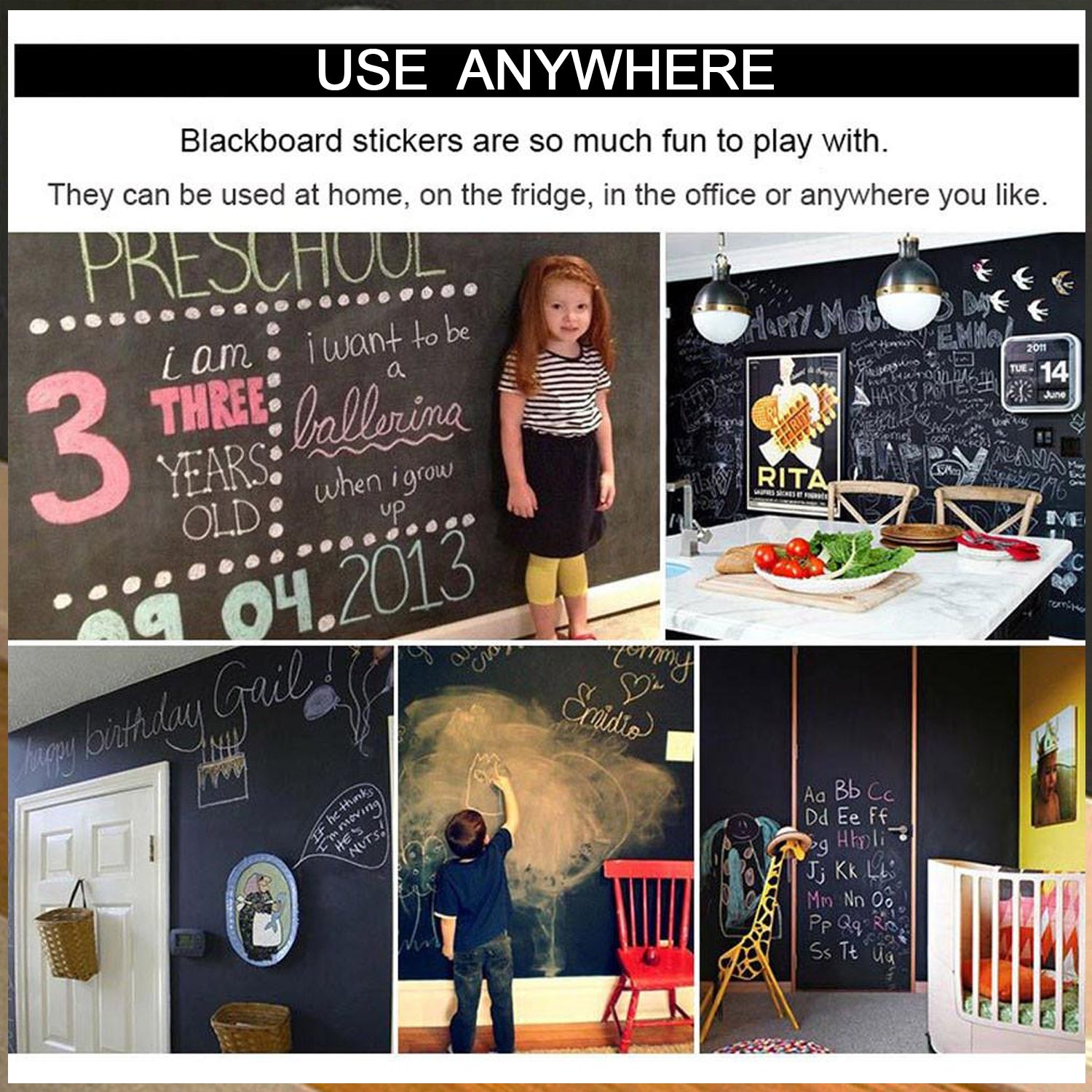 4038 Blackboard Erasable Wall Sticker Chalkboard Sticker Removable Blackboard Wall Stickers Mural for Kids Room DeoDap 4038 Blackboard Erasable Wall Sticker Chalkboard Sticker Removable Blackboard Wall Stickers Mural for Kids Room DeoDap